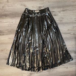 Michael Kors Metallic Pleated Skirt